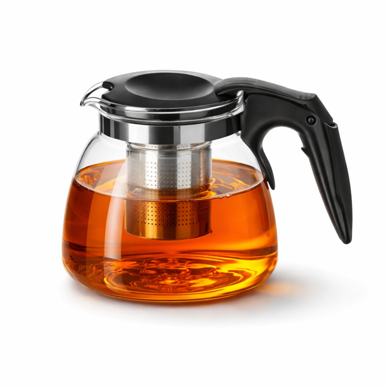 Chaleira de Vidro Borossilicato 950ml com Infusor Detalhe 1